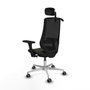 PIQUERAS Y CRESPO Silla de oficina Mardos con mecanismo Sincro/Traslack y Brazos 3D, Negro