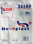 NEVAPLAST Bolsa con Asas 35 x 50 cm, Reciclada 70%, 1 kg (aprox. 68 uds), Reutilizable, Pack Compras Basura