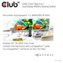 Club 3D USB 3.2 Docking Station 4K 60Hz 6xUSB3 2xDP LAN Audio Negro