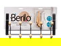 Berilo Percha Metal Negro 10 Ganchos Madera 35x17x15 cm (Set de 6)