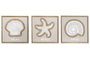DKD Home Decor Cuadro Yute MDF 40x2x40 Concha 3D Surtido de 3