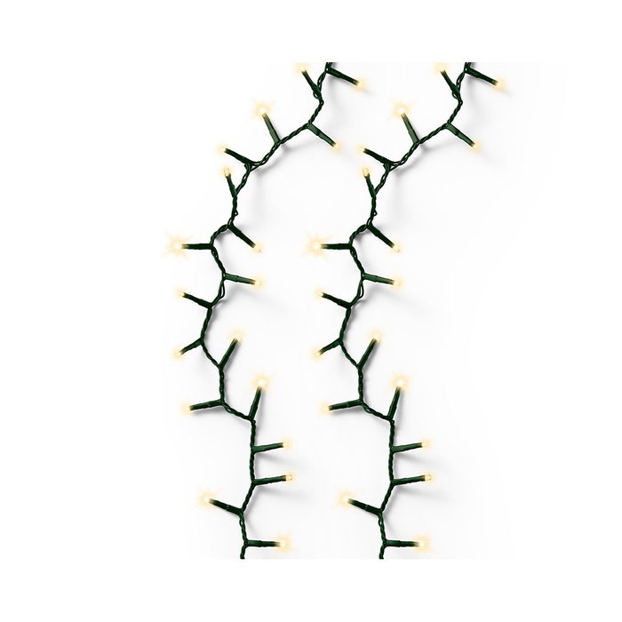 Lumineo Guirnalda de LEDs 500 Luces Compactas Oro, 16 m, Mando 8 Funciones, Temporizador, IP44, para Árbol de Navidad 150-180 cm, Cable Verde 5 m