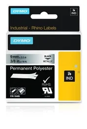 DYMO RHINO Cinta ID1-9 Negro/plata polyester