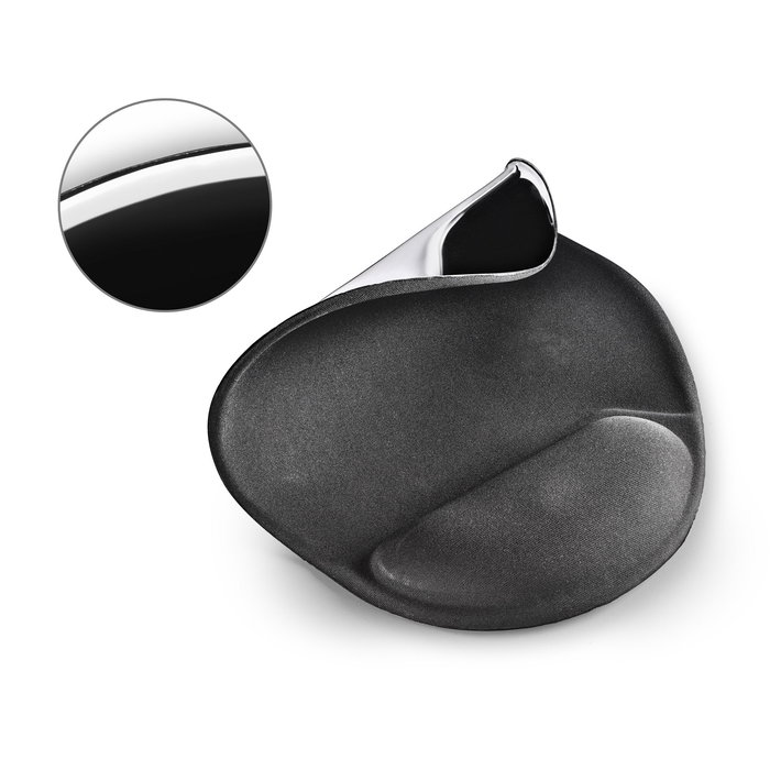 NGS Alfombrilla de Ratón Ergonómica con Soporte de Gel KILIM GEL para Gaming y Oficina, 215x250mm, Negro