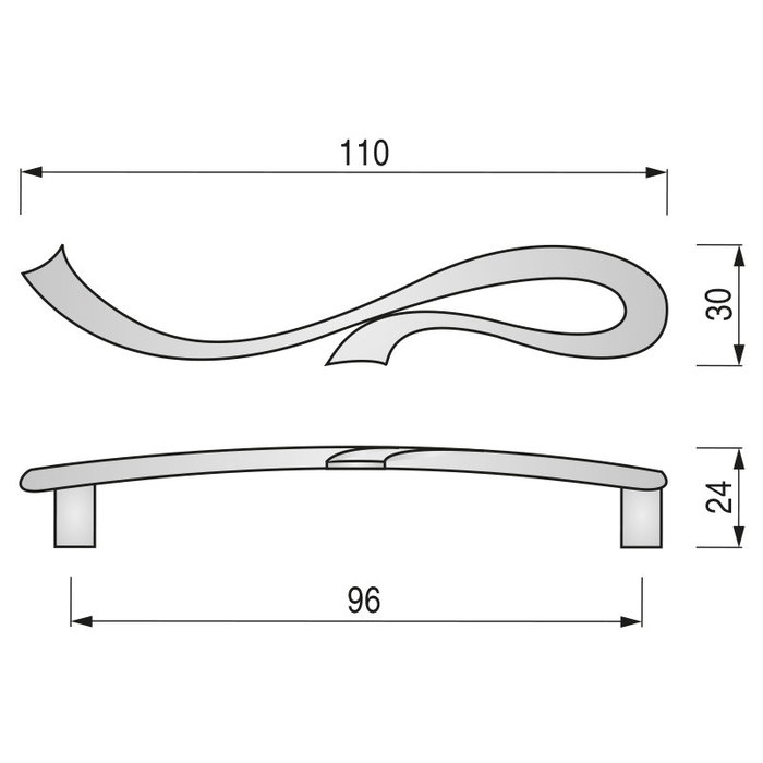 Giusti Tirador Galia Zamak Plata Vieja Distancia 96 mm Acabados y Distancias Variables