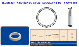 TECNO Junta Cónica de Sifón Reducida 1-1/2 - 1-1/4