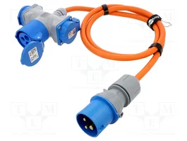 GOOBAY Prolongador de alimentación H07RN-F 3G2,5mm2 1,5m naranja