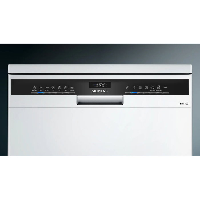 Siemens SN23HW02ME Lavavajillas Independiente iQ300 60 cm Blanco, 14 Cubiertos, 9L/0.849kWh, Clase D, Conexión Home Connect, AquaStop