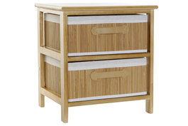 DKD Home Decor Cajonera Bambú y Paulownia Natural 2 Cajones 32 x 45 x 42 cm