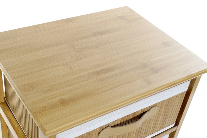 DKD Home Decor Cajonera Bambú y Paulownia Natural 2 Cajones 32 x 45 x 42 cm