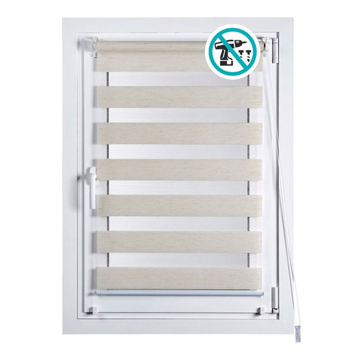 Cintacor - Stor Planet Estor enrollable Clip & Fix noche & día, lino, 150 x 180 cm Cintacor - Stor Planet Estor enrollable Clip & Fix noche & día, lino, 150 x 180 cm