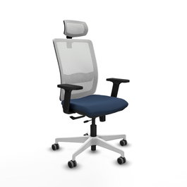 PIQUERAS Y CRESPO Silla de oficina Haches Azul marino y Blanco