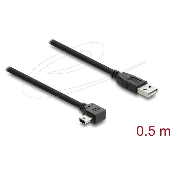 DeLOCK Cable USB 2.0 Tipo-A a Mini-B de 2 m, conector angular