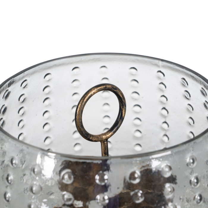 Portavelas Gris Cristal Decoración 18 X 18 X 16 cm