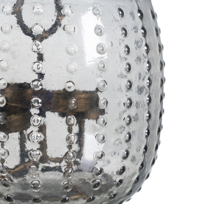 Portavelas Gris Cristal Decoración 18 X 18 X 16 cm