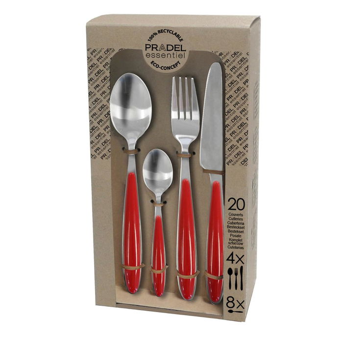 Set 20 Cubiertos Acero Inox Colorfull Pradel 18-0-1,5 mm