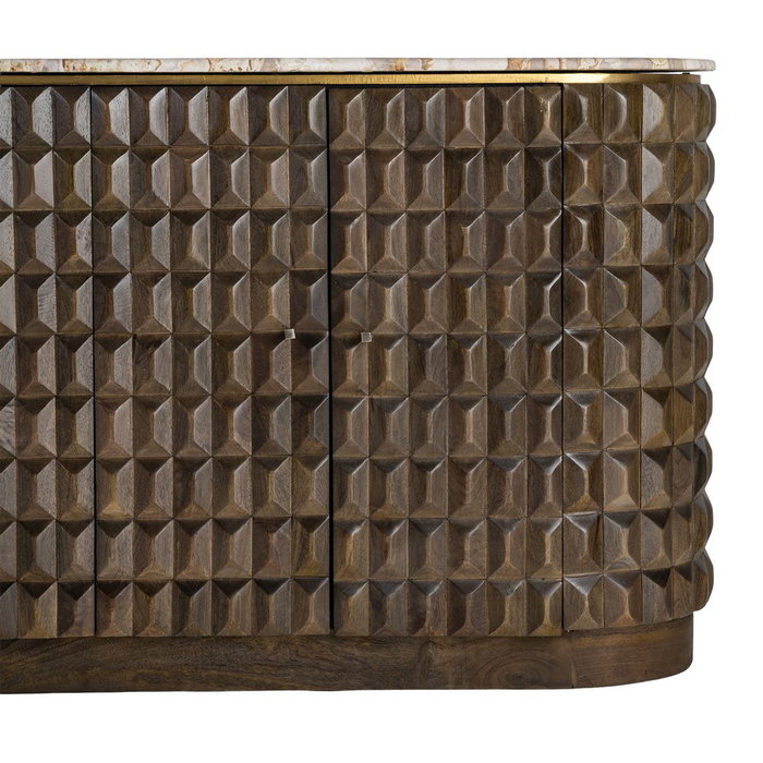 Aparador Madera-Mármol Salón 154 X 40 X 76 cm