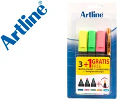 Artline Rotulador Fluorescente EK-660 Blister 3 Unidades + Bolígrafo Serie 7000 Color Surtido