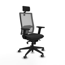 PIQUERAS Y CRESPO Silla de oficina Horna con mecanismo Sincro, Negro y Gris