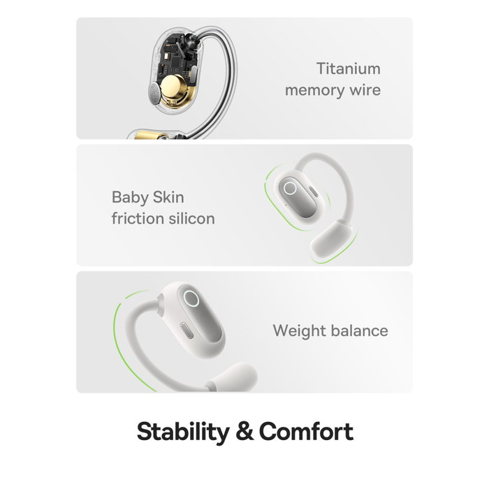 Baseus Eli Sport 1 Auriculares TWS Open-Ear Blanco