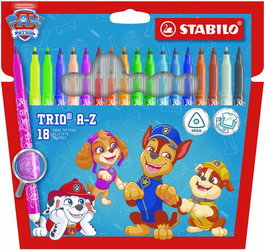 STABILO Estuche de 18 Rotuladores Trio Patrulla Canina