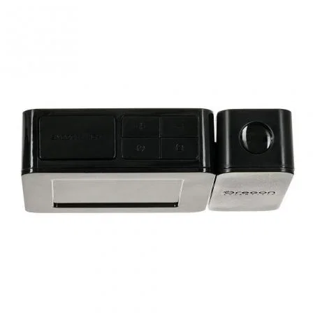 RELOJ DESPERTADOR OREGON RM-338-P NEGRO - PROYECTA LA HORA - TEMPERATURA INTERIOR - ALARMA DUAL - ALIMENTACIÓN 2*AAA