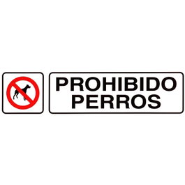 WOLFPACK LINEA PROFESIONAL Rótulo Adhesivo Prohibido Perros 250x63 mm