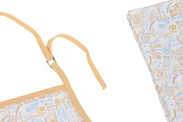 DKD Home Decor Delantal Shabby Azul Multicolor 80 x 60 cm Algodón/Poliéster Set de 2