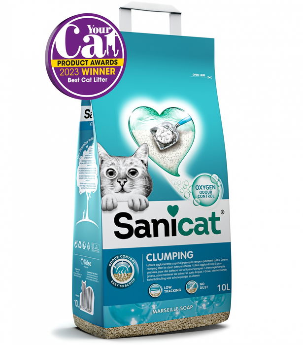 Sanicat Clumping Aglomerante Arena Gato Jabón de Marsella 10lt