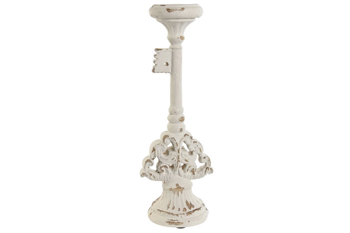 DKD Home Decor Portavelas de Resina Blanco 18x18x50 cm DKD Home Decor Portavelas de Resina Blanco 18x18x50 cm