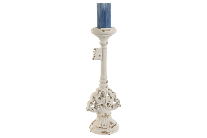 DKD Home Decor Portavelas de Resina Blanco 18x18x50 cm DKD Home Decor Portavelas de Resina Blanco 18x18x50 cm