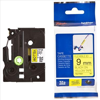 Brother Cinta Laminada Flexible TZe-FX621 Negro sobre Amarillo 9mm x 8m Brother Cinta Laminada Flexible TZe-FX621 Negro sobre Amarillo 9mm x 8m