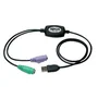 Tripp Lite Adaptador y Cable USB a PS/2 B015-000 - Convierte Teclado/Mouse PS/2 a USB y Conecta PC a KVM, Plug and Play, Negro
