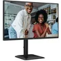 AOC 27E4U - Monitor Profesional 27 Pulgadas Full HD IPS 120Hz, Panel Antirreflejos, Altura Ajustable 150 mm, Hub USB 3.2, Altavoces Integrados, Negro