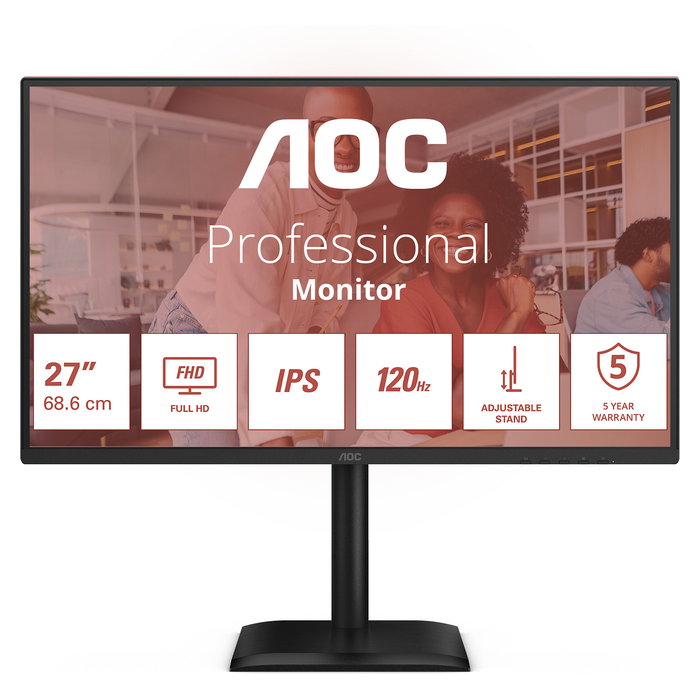 AOC Monitor 27E4U 27 Pulgadas Full HD IPS 4ms VGA HDMI DP USB Negro