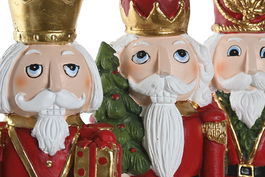 DKD Home Decor Figura Navidad Tradicional Cascanueces Multicolor Magnesia 13 x 48 x 14 cm (3 Unidades)