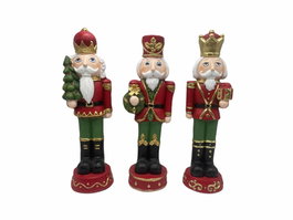 DKD Home Decor Figura Navidad Tradicional Cascanueces Multicolor Magnesia 13 x 48 x 14 cm (3 Unidades)