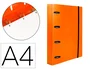 Liderpapel Carpeta con recambio A4 Cuadro 5mm 100 Hojas 80g Polipropileno 4 Anillas 40mm Naranja Fluor