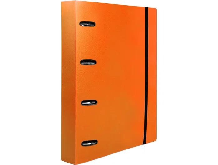 Liderpapel Carpeta con recambio A4 Cuadro 5mm 100 Hojas 80g Polipropileno 4 Anillas 40mm Naranja Fluor