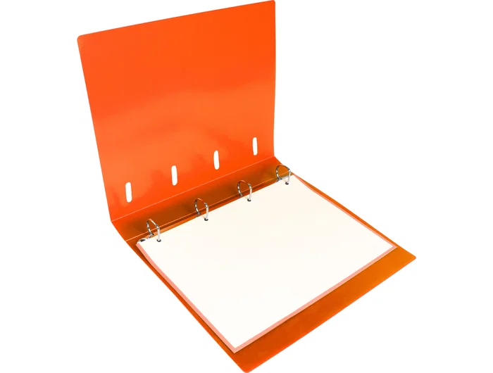Liderpapel Carpeta con recambio A4 Cuadro 5mm 100 Hojas 80g Polipropileno 4 Anillas 40mm Naranja Fluor