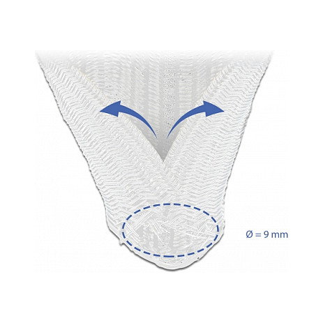DeLOCK 20697 Funda trenzada de poliéster con cierre automático, 2 m x 9 mm, Blanco