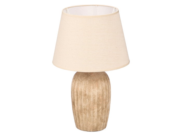 Giftdecor Lámpara Envejecida Rayas Verticales 44cm Cerámica y Tela Marrón E27 (Set de 4) Giftdecor Lámpara Envejecida Rayas Verticales 44cm Cerámica y Tela Marrón E27 (Set de 4)
