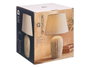 Giftdecor Lámpara Envejecida Rayas Verticales 44cm Cerámica y Tela Marrón E27 (Set de 4)