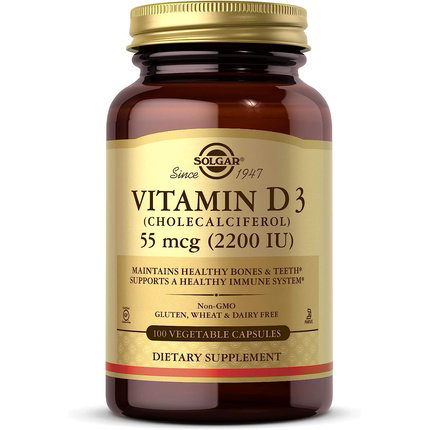 SOLGAR Vitamina D3 2200 UI (55 mcg) 100 cápsulas vegetales SOLGAR Vitamina D3 2200 UI (55 mcg) 100 cápsulas vegetales