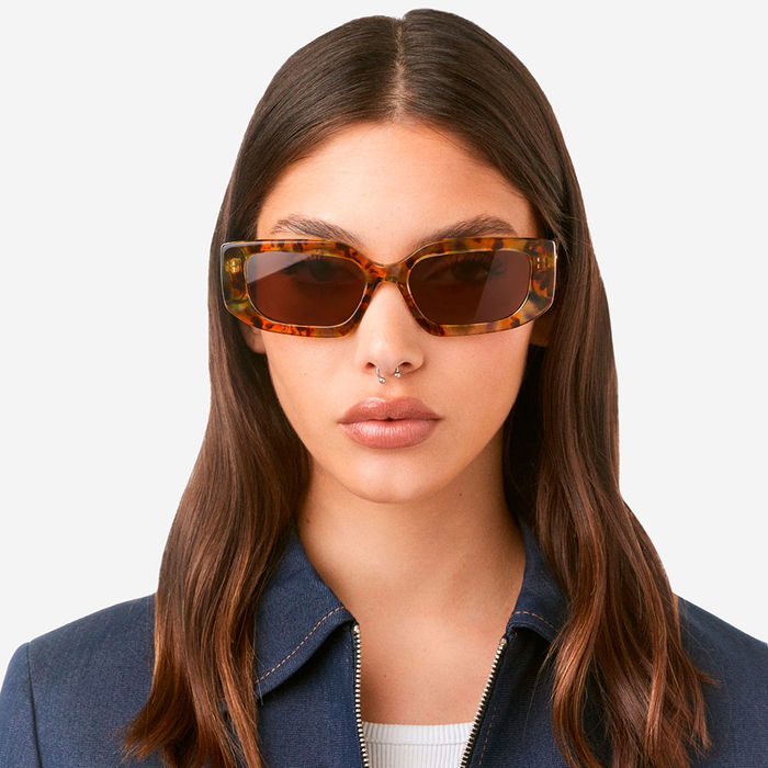 Hawkers TRENDSET #Sunflowers Brown Gafas de Sol Mujer Redondas Acetato 1 Unidad