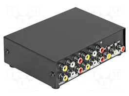 DeLOCK 87637 Conmutador de audio/vídeo manual bidireccional de 4 puertos RCA