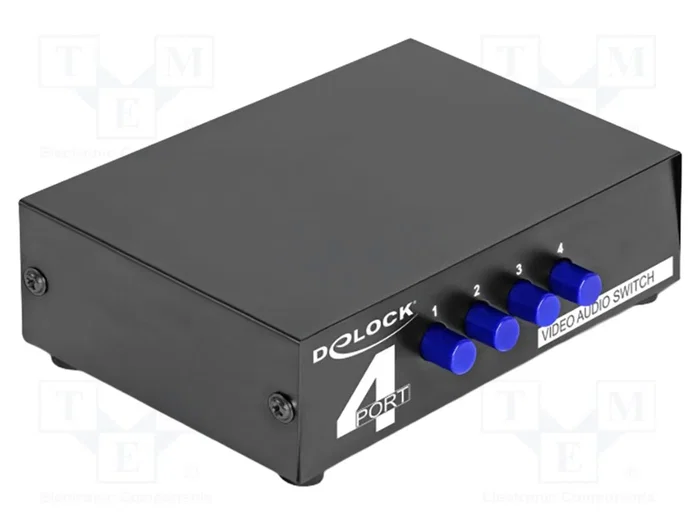 DeLOCK 87637 Conmutador de audio/vídeo manual bidireccional de 4 puertos RCA