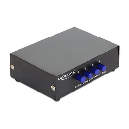 DeLOCK 87637 Conmutador de audio/vídeo manual bidireccional de 4 puertos RCA