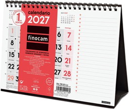 FINOCAM Calendario de Sobremesa Triangular Mensual 2027 con Notas