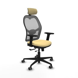 PIQUERAS Y CRESPO Silla de oficina Jorquera con mecanismo Sincro/Traslack Crema y Gris